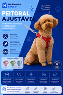 PEITORAL + GUIA AJUSTÁVEL PARA CÃES E GATOS – CONFORTO E SEGURANÇA