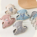 Colete Peitoral Fofo para Pequenos Animais – Guia com Cinto de Tração para Passeios de Cães, Gatos e Coelhos, Arnês para Poodle, Coleira e Acessórios para Pets.