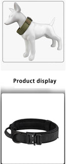 🐶 Coleira Tática de nylon respirável para animais de grande porte