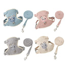 Colete Peitoral Fofo para Pequenos Animais – Guia com Cinto de Tração para Passeios de Cães, Gatos e Coelhos, Arnês para Poodle, Coleira e Acessórios para Pets.