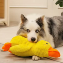 🦆 Patinho amarelo interativo de pelúcia – acessório pet divertido e aconchegante para cães.