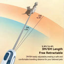 Corda extensível que oferece liberdade controlada para cães de pequeno porte e gatos.