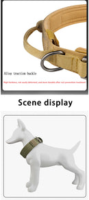 🐶 Coleira Tática de nylon respirável para animais de grande porte